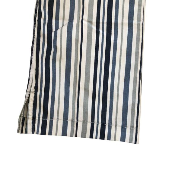 Striped Straight Leg Coastal Preppy Stripe Cotton Beachy Jeans w Slit 5/6 NWT - Picture 6 of 12
